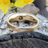 14K Yellow Gold 5 Diamond Slant Wedding Band DEJ-24508