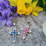 10K White Gold Diamond & Ruby Cross  DPD-26949