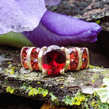 10K Yellow Gold Garnet Ring DEJ-24509