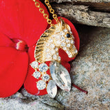 Gold Filled Crystal Horse Head Pendent ZGF-05116