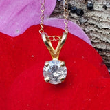 10K Yellow Gold Diamond Solitare Pendant DPD-26979