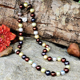 Sterling Silver 18" Freshwater Multicolor Brown Pearl Strand GPS-20124