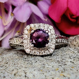 14K White Gold .85CTW Diamond & Alexandrite Ring DEJ-24415