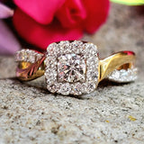 14K Gold Infinity Diamond Halo Ring DSR-23794