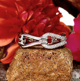 Sterling Silver Diamond Equestrian Ring SDM-11329