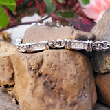 Sterling Silver Diamond Knot Bar Bracelet SDM-11336