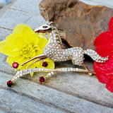 18k Yellow Gold Plated Horse With Stones - Navachi  ZGF-05104