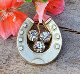 Vintage 1800's Horseshoe 3 Rhinestone Brooch ZGF-05077