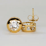 14k Yellow Gold 6MM CZ Bezel Stud Earrings GCZ-19256