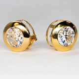 14k Yellow Gold 6MM CZ Bezel Stud Earrings GCZ-19256