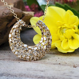 18K Yellow Gold Baguette Diamond Horse Shoe Pendant  DPD-26977