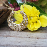 18K Yellow Gold Baguette Diamond Horse Shoe Pendant  DPD-26977