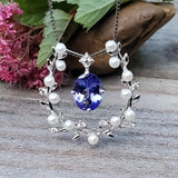 18k White Gold Diamond & Pearl Horse Shoe Pendant DPD-26976