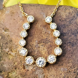 18k Yellow Gold Milgrained Diamond Bezel Horse Shoe Pendant DPD-26973