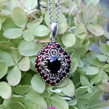 Sterling Silver Garnet Pendent SSJ-13505