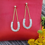 14k Yellow Gold 1 ctw Lab Diamond Horseshoe Earrings  DER-26068