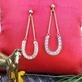 14k Yellow Gold 1 ctw Lab Diamond Horseshoe Earrings  DER-26068