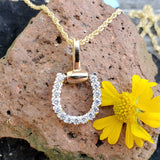 14K Yellow Gold Diamond Horseshoe Pendant DPD-26963