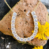 14K Yellow Gold 2.52 Carat Lab Diamond Horseshoe Pendant DPD-27011