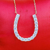 14K Yellow Gold 2.52 Carat Lab Diamond Horseshoe Pendant DPD-27011