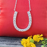 14K White Gold 2.52 Carat Lab Diamond Horseshoe Pendant DPD-27010