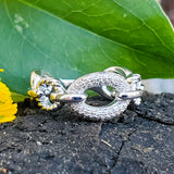 Sterling Silver Diamond Oval Link Ring SDM-11339