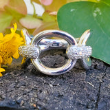 Sterling Silver Diamond Circle Loop Ring SDM-11326