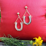 14k Yellow Gold 1/2 ctw Lab Diamond Horseshoe Earrings  DER-26067