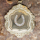 Sterling Silver Cubic Zirconia Horseshoe Medallion Necklace SSJ-13531