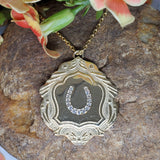 Sterling Silver Cubic Zirconia Horseshoe Medallion Necklace SSJ-13531