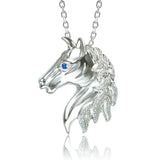Alamea Sterling Silver CZ Medium  Horse Head Pendant- SCZ-10037