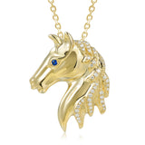 Alamea 14 Karat Yellow Gold Diamond Horse Head Pendant DPD-27091