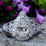 10K White Gold .38CTW Diamond Pear Cluster Ring DFR-26100