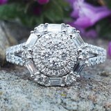 14K White Gold .75CTW Diamond Cluster Ring DFR-26102