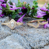 14K Yellow Gold .62CTW Marquise Diamond Bridal Set DBS-22930