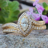 14K Yellow Gold .62CTW Marquise Diamond Bridal Set DBS-22930