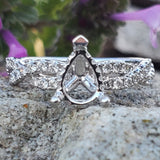 Platinum .55CTW Diamond Infinity Pear Semi Mount Ring DSM-22719