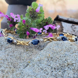 14K Yellow Gold Diamond and Sapphire Link Bracelet DEJ-24691