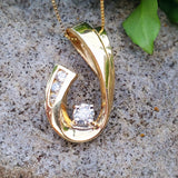 14K Yellow Gold .25ctw Diamond Loop Slide Pendant DEJ-24678