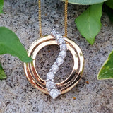 10K Yellow Gold Diamond Journey Circle Pendant DEJ-24679