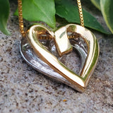 10K Two Tone Reversible Heart Pendant DEJ-24686