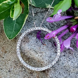 10K White Gold Diamond Circle Pendant DEJ-24684