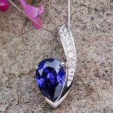 Sterling Silver Tanzanite and CZ Pendant DEJ-24672