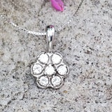 14K White Gold 7 Diamond Cluster Pendant DEJ-24688