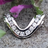 Sterling Silver Cubic Zirconia Silde Pendant DEJ-24668