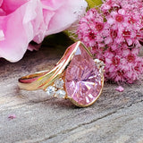 10K Yellow Gold Pink Ice Ring DEJ-24721