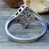 10K White Gold Diamond Swirl Mom Ring DEJ-24718