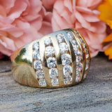 14K Yellow Gold Cubic Zirconia Dome Ring DEJ-24725