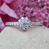14K Rose Gold Leo Diamond Cluster Engagement Ring DEJ-24730