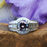 14K Alexandrite and Diamond Ring DCR-24461